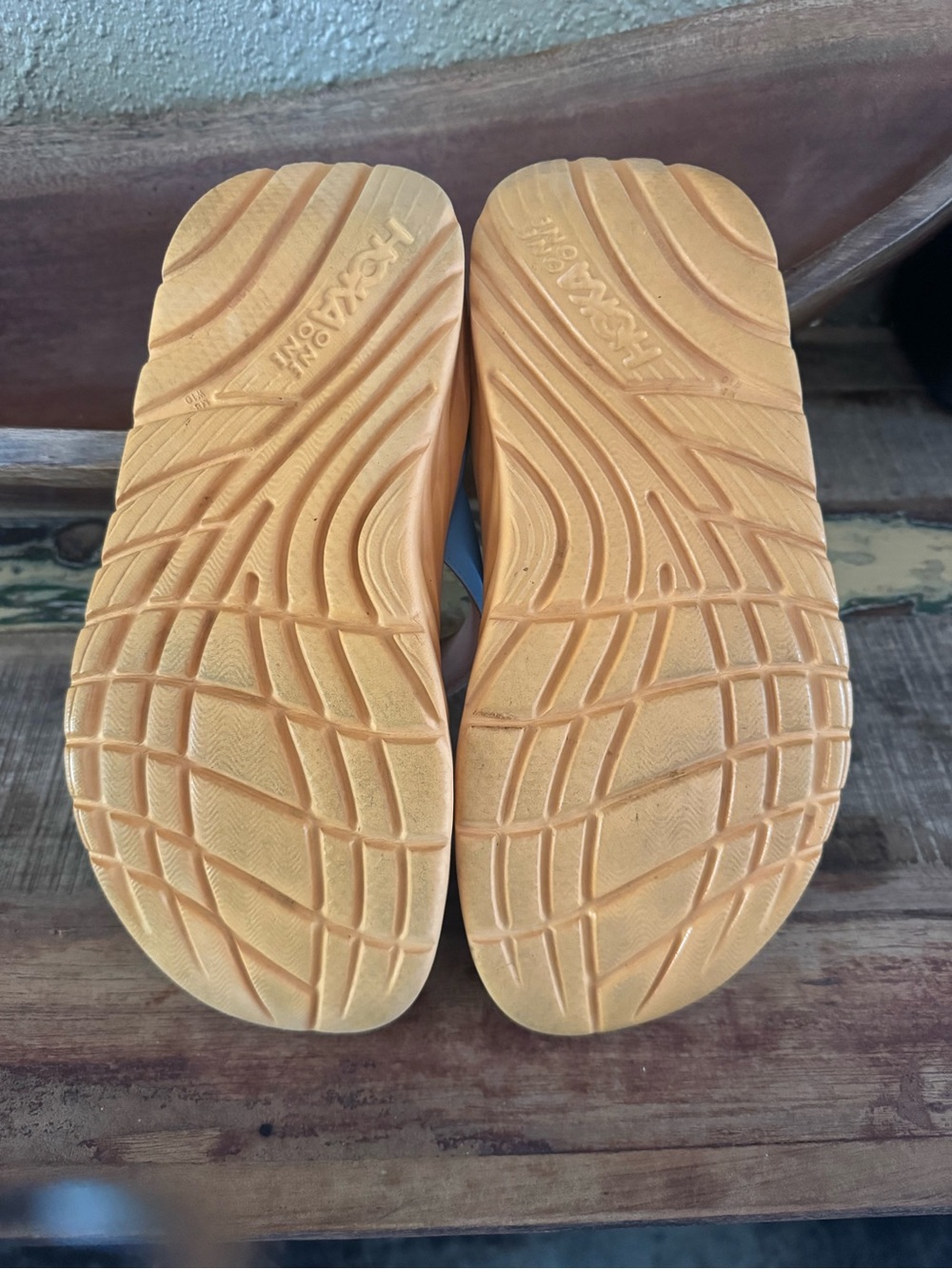 HOKA one one ora recovery Women's Light Blue and Orange Women’s Thong Sandals - Picture 3 of 6
